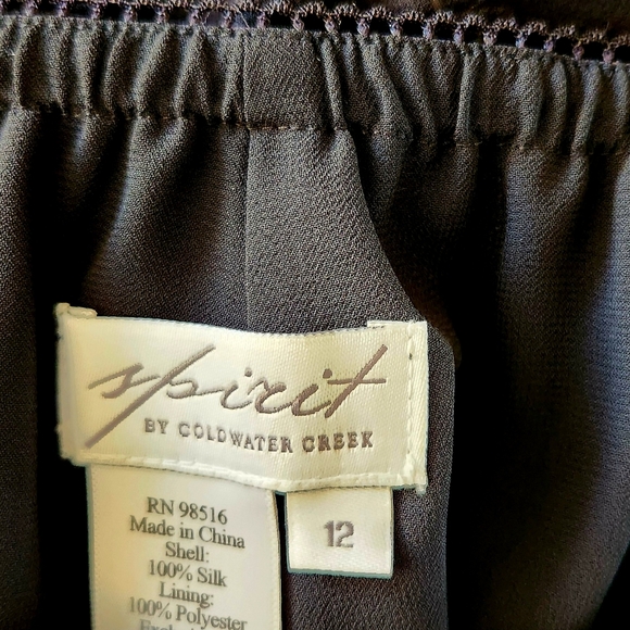 Black Silk Skirt, Lined, Size 12, Spirit by Coldwater Creek - Picture 2 of 9